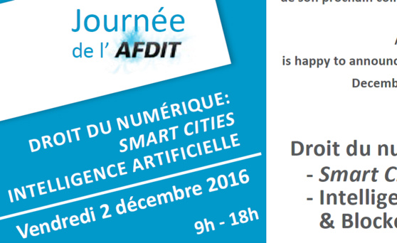 Droit du numérique : Smart Cities, Intelligence Artificielle et Blockchain (Colloque 2 décembre, Aix-en-Provence)