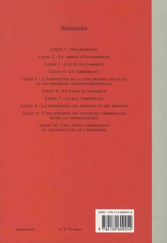 Manuel de droit commercial, PUF, 2018, par F.-X. Lucas et D. Porracchia Manuel de droit commercial, PUF, 2018, par F.-X. Lucas et D. Porracchia
