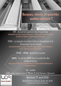 Soirée droit bancaire et financier par le M2 DBF (27 avril 2018, Ecole de Droit de Clermont)