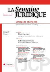32e Chronique semestrielle de Droit Bancaire, Semaine Juridique, JCP Entreprises et Affaires, 25 nov. 2010. 32e Chronique semestrielle de Droit Bancaire, Semaine Juridique, JCP Entreprises et Affaires, 25 nov. 2010.