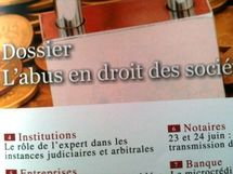 L'abus en droit des sociétés. Un dossier spécial du Journal des Sociétés (avril 2011, n° 86), sous la direction de Deen GIBIRILA