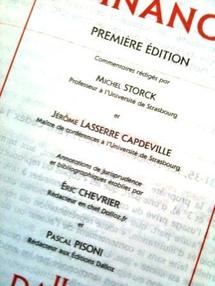 Un code oublié, un code scindé, un code écartelé, mais un code commenté ! Dalloz publie le CMF commenté par M. STORCK, J. LASSERRE-CAPDEVILLE, annotations E. CHEVRIER et P. PISONI. Un code oublié, un code scindé, un code écartelé, mais un code commenté ! Dalloz publie le CMF commenté par M. STORCK, J. LASSERRE-CAPDEVILLE, annotations E. CHEVRIER et P. PISONI.