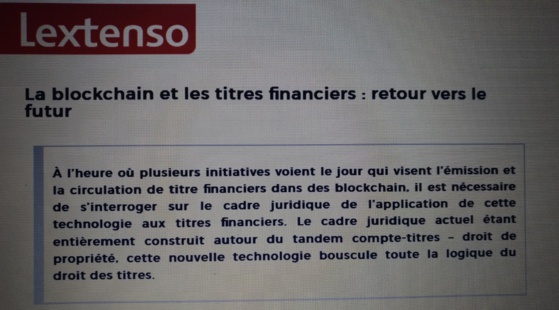 Journée Blockchain AFDIT - CRED, Université Paris 2 : Qualifications et états de la blockchain (24 avril 2019) Journée Blockchain AFDIT - CRED, Université Paris 2 : Qualifications et états de la blockchain (24 avril 2019)