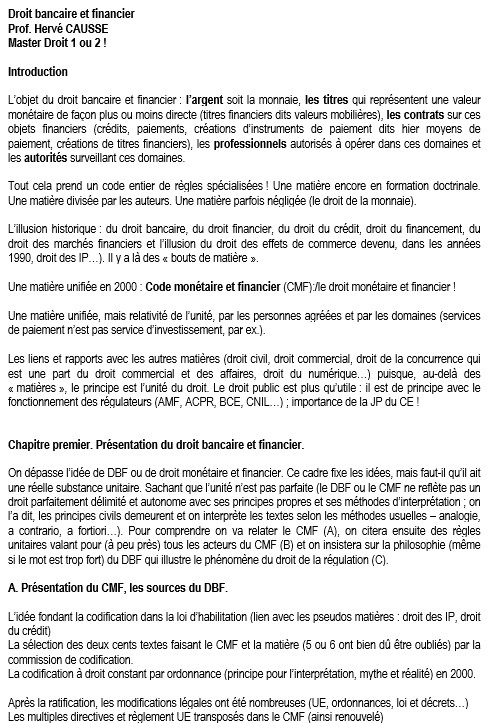 Droit bancaire et financier. Droit bancaire et financier.