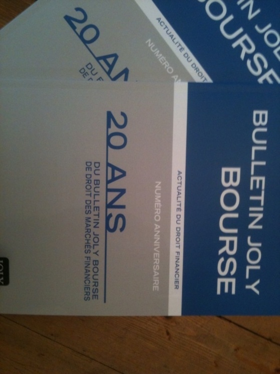 Vingt ans de droit boursier en revue : Numéro spécial du Bulletin Joly Bourse Vingt ans de droit boursier en revue : Numéro spécial du Bulletin Joly Bourse
