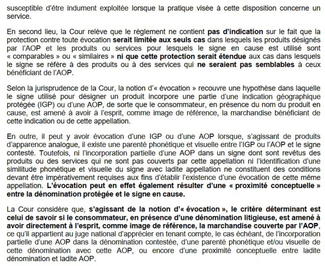 Interdiction de désignation de services par évocation de l'appellation... Champagne ! (CJUE, 9 sept 2021, C-783/19),  