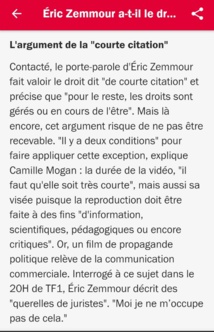 Le droit de la propriété intellectuelle fait une publicité monstre à Eric Zemmour !