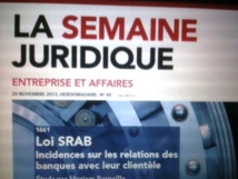 La Chronique de Droit bancaire au JCP E de fin novembre La Chronique de Droit bancaire au JCP E de fin novembre