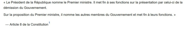 L'équation de Matignon : de la désignation du Premier ministre (Const., art. 8).