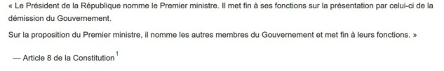 L'équation de Matignon : de la désignation du Premier ministre (Const., art. 8). L'équation de Matignon : de la désignation du Premier ministre (Const., art. 8).
