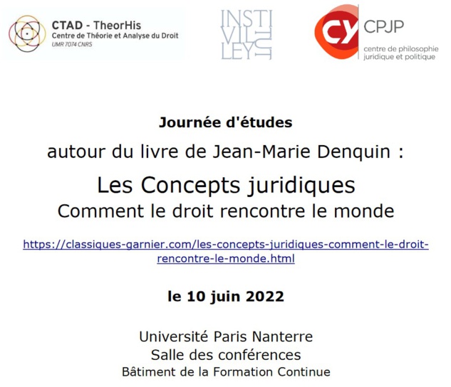 Les concepts juridiques par J.-M. Denquin (Garnier, 2021). Les concepts, un sujet oublié ?