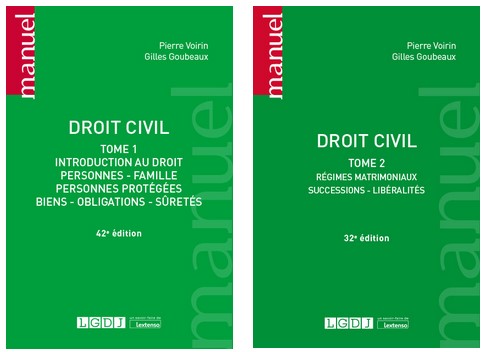 Droit civil, LGDJ, 2 tomes, par Gilles Goubeaux et Pierre Voirin