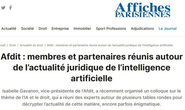 Reporting de la Conférence IA de l'AFDIT du 24 novembre 2022 Reporting de la Conférence IA de l'AFDIT du 24 novembre 2022