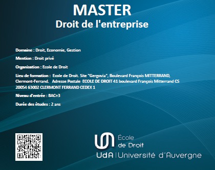 Le Master 2 Droit des Affaires et de la Banque se porte bien (Master Droit de l'entreprise)