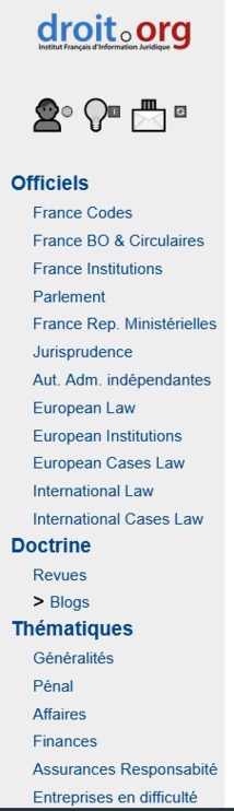 Droit.org 0rganise le droit... publié sur des supports libres. Revues et blogs. Le blog une œuvre, l'œuvre des blogs. Droit.org 0rganise le droit... publié sur des supports libres. Revues et blogs. Le blog une œuvre, l'œuvre des blogs.