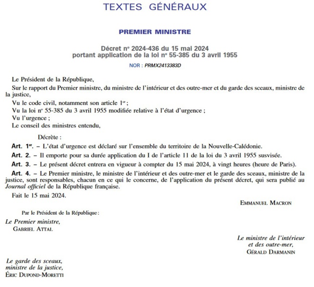 Déclaration de l'état d'urgence en Nouvelle-Calédonie ! Du droit (CE 3 juin 2022, n° 459711 ; CE 10 nov. 2021, n° 456139) au terrain... politique. Déclaration de l'état d'urgence en Nouvelle-Calédonie ! Du droit (CE 3 juin 2022, n° 459711 ; CE 10 nov. 2021, n° 456139) au terrain... politique.