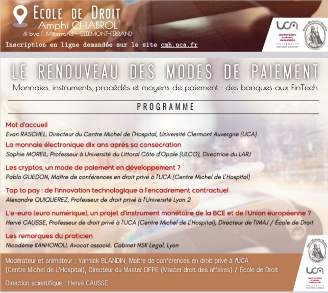 Le renouveau des modes de paiement. Matinée de colloque. 18 octobre 2024. Le renouveau des modes de paiement. Matinée de colloque. 18 octobre 2024.