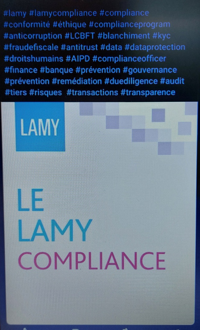 "Le Lamy Compliance", éditions Lamy Liaisons - Groupe Karnov, 2024. Tout simplement ! "Le Lamy Compliance", éditions Lamy Liaisons - Groupe Karnov, 2024. Tout simplement !