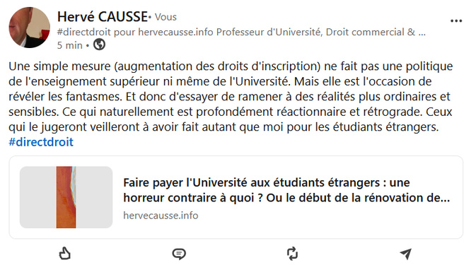 Faire payer l'Université aux étudiants étrangers : une horreur contraire à quoi ? Ou le début de la rénovation des Universités ?