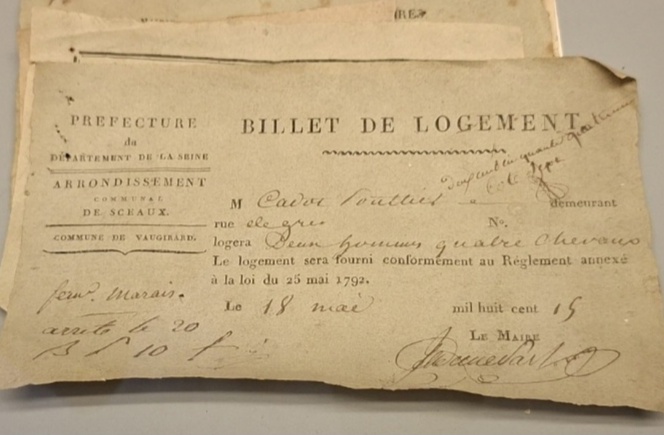 Un "Billet de logement" de 1815 plonge dans bien des réflexions ! Un "Billet de logement" de 1815 plonge dans bien des réflexions !