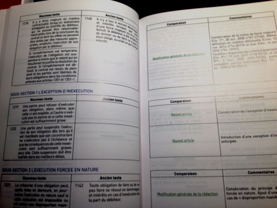 Code comparé et annoté de la réforme du droit des contrats, 2016, par J.-J. DAIGRE et G. GOETZ-CHARLIER (Cabinet GINESTIE & co. et LEGITEAM)