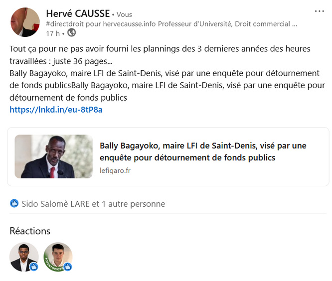 Affaire Bally Bagayoko. Fournir son emploi du temps de travail et le problème est réglé : non ?
