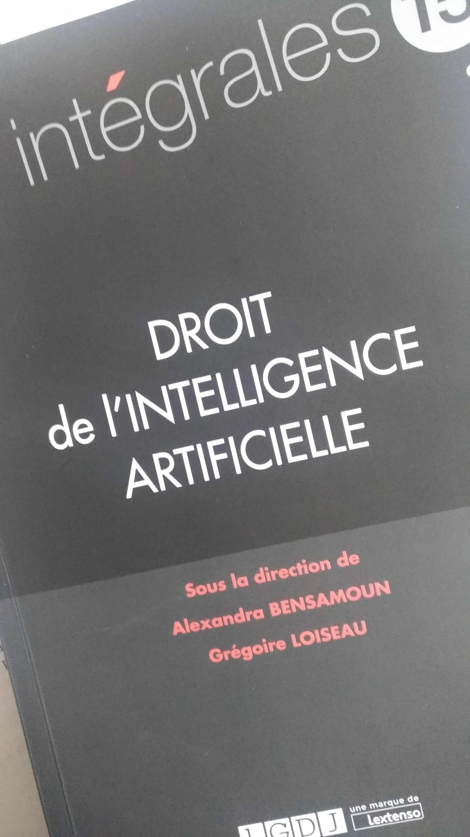 En vente ! Droit de l'intelligence artificielle, LGDJ Lextenso, dir. G. Loiseau et A. Bensamoun