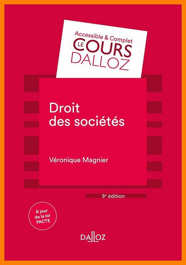 Droit des sociétés, par Véronique Magnier (Cours, Dalloz)