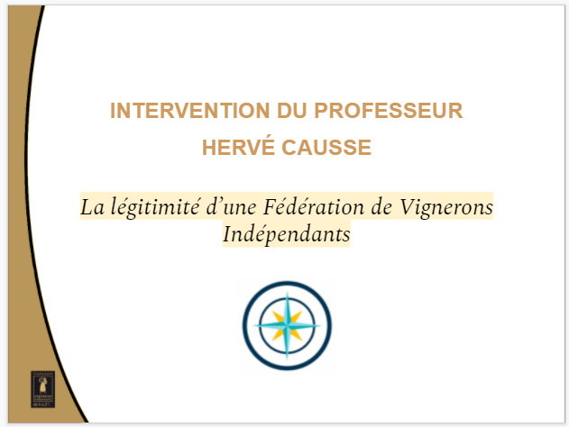 Les vignerons indépendants de Champagne (papier après intervention orale).