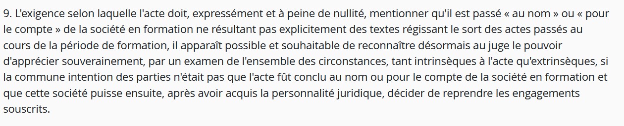 Reprise des actes de la période de formation par la société : revirement (Cass. com., 29 novembre 2023, n° 22-12.865 )