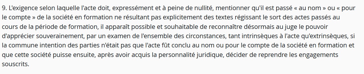 Reprise des actes de la période de formation par la société : revirement (Cass. com., 29 novembre 2023, n° 22-12.865 ) Reprise des actes de la période de formation par la société : revirement (Cass. com., 29 novembre 2023, n° 22-12.865 )