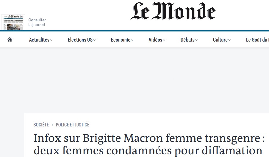 Le RIB de M. Trogneux excite les idiots qui attaquent Brigitte Macron, laquelle a obtenu une condamnation judiciaire pour leurs affabulations Le RIB de M. Trogneux excite les idiots qui attaquent Brigitte Macron, laquelle a obtenu une condamnation judiciaire pour leurs affabulations
