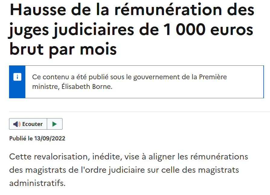 Le RN va demander la suppression de l'augmentation de 1 000 euros par mois qui a été octroyée aux magistrats quand le point d'indice est bloqué dans toute la fonction publique. Le RN va demander la suppression de l'augmentation de 1 000 euros par mois qui a été octroyée aux magistrats quand le point d'indice est bloqué dans toute la fonction publique.