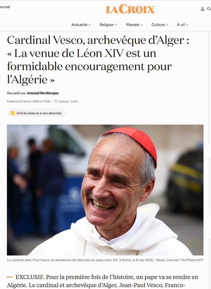 Le pape Léon XIV en Algérie : une "nouvelle donne" ?