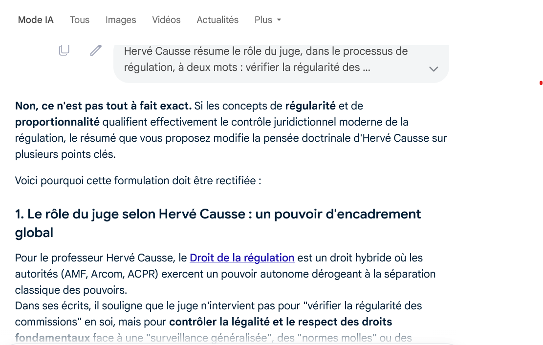 L'audace d'un "Droit de la régulation" mérite d'être soulignée !