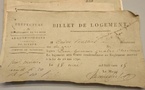 Un "Billet de logement" de 1815 plonge dans bien des réflexions !