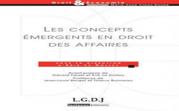 Participation à l'ouvrage "Les concepts émergents en droit des affaires" (éd. LGDJ) ;  pour nous : le système.