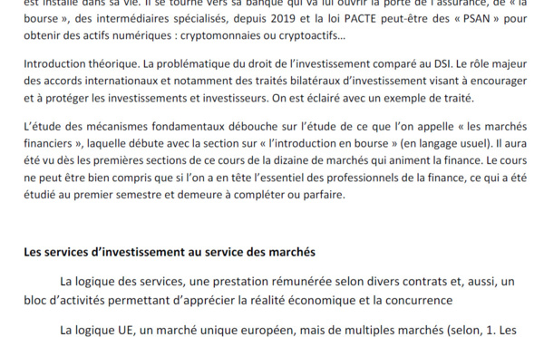 Droit de l'investissement