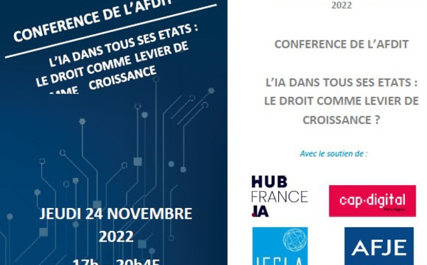 L'IA dans tous ses états, AFDIT, 24 novembre 2022, Paris (The Bureau).