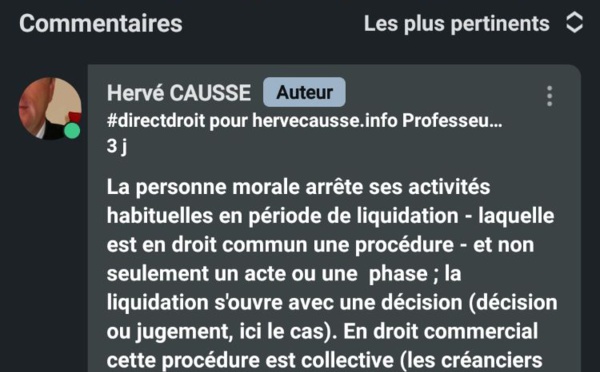 La liquidation de la société (souvent drame économique, parfois épreuve pédagogique)