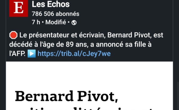 Bernard PIVOT, il réinventa l'apostrophe.