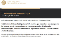 Les travers du droit européen et des justices européennes : la banque et l'indice de référence d'un taux (CJUE, 12 février 2026, affaire C-471/24)
